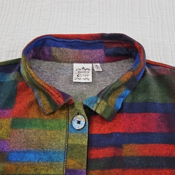 Parsley & Sage Shacket Women's Medium Fall Earth Tones EUC Long Sleeves Pockets - Picture 8 of 16